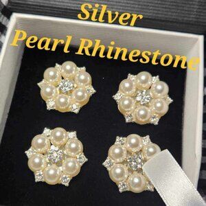 MAGNETIC HORSE SHOW NUMBER PINS "SILVER PEARL RHINESTONE" ORNAMENTS COLLECTION